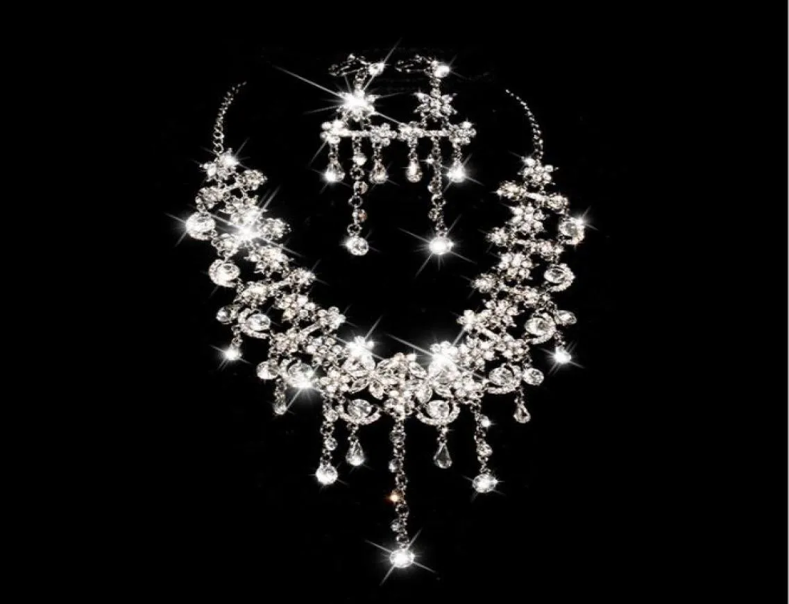 Bridal Jewelry Necklace Earrings set up for a new party dress wedding gown jewelry1377513