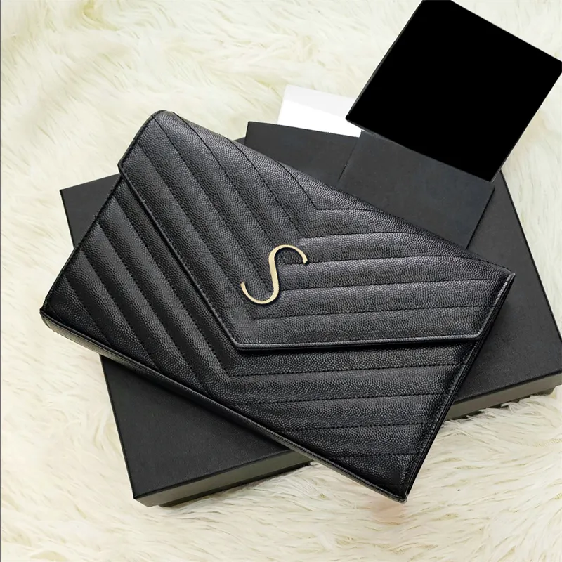Enveloppe WOC Classic Caviar Designer Sac Sacs à sacs pour hommes Chaîne métallique Sacs matelassés pour femmes