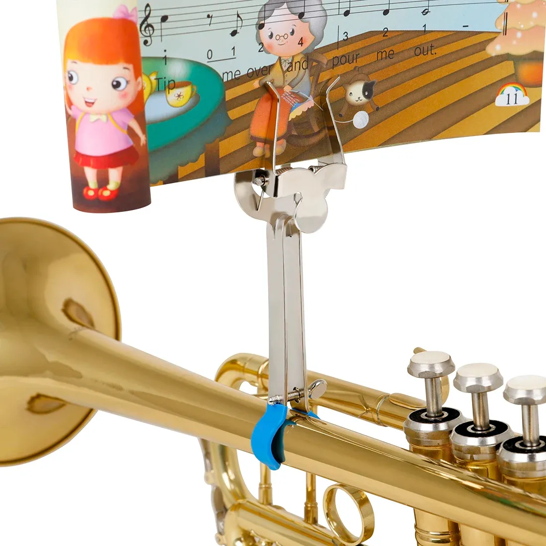 Instruments Trumpet Music Stand Clip portable sur le support de musique Durable Metal Iron Iron Lrash Lrass Instrument Clip Clip de trombone