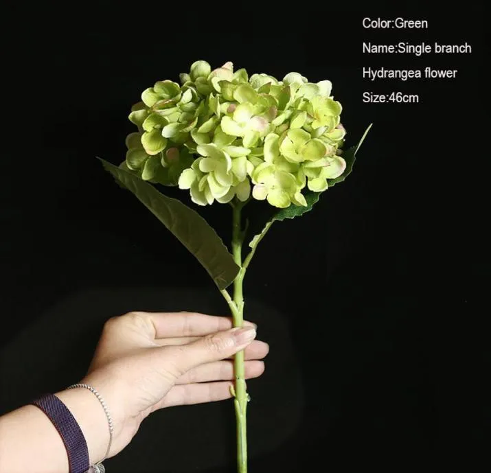 10 PCSLOT Pojedyncza gałąź hydrangia sztuczna kwiat bukiet świąteczne domowe dekoracje akcesoria ślubne jedwab hortensji
