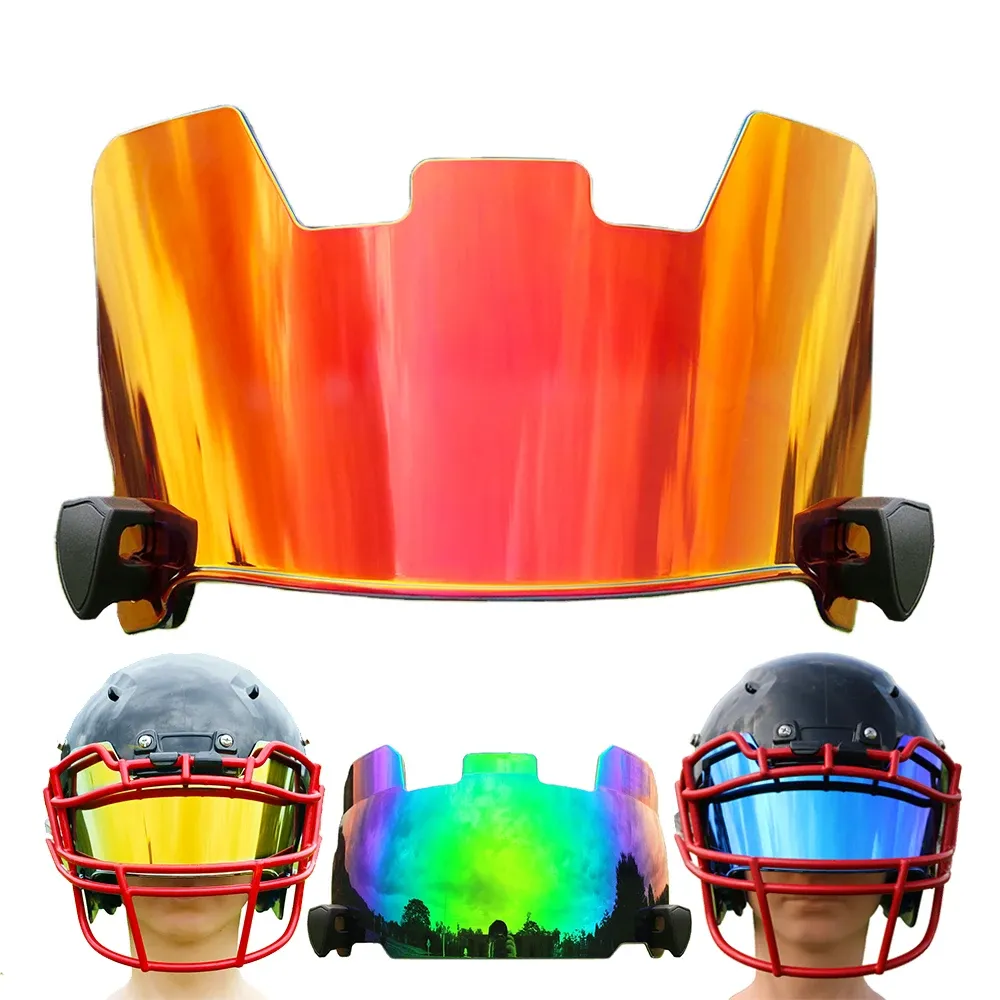 Visores de futebol americano universal de rugby com capacete de futebol clipe Visor Chrome Rugby Capacete Eye Shield visor para adulto e juventude