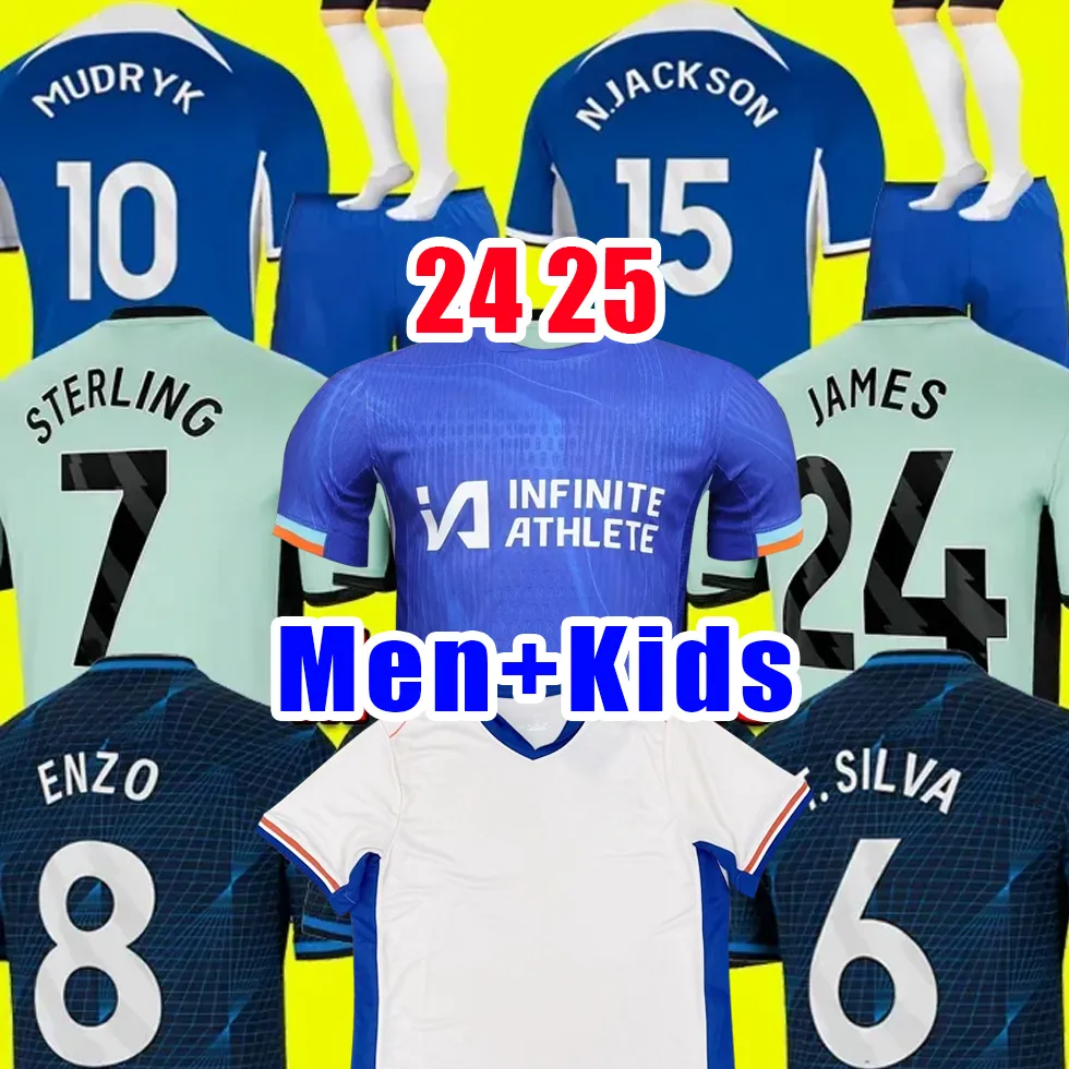 23 24 24 25 Enzo Nkunku N.Jackson piłka nożna CFC 2023 2024 KIT KIT DOMA DOMA TRZECIE PLUS SIZE WOMEN FALTAL CHIRT