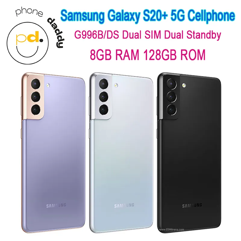 Originele Samsung Galaxy S21+ 5G G996B/DS 6.7 "ROM 128GB RAM 8GB MOBILEPHONE SNAPDRAGON 888 NFC TRIPLE TRIPLE ACHTER CAMERA Octa Core Originele mobiele telefoon Dual Sim Dual Standby