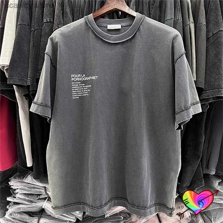 Camisetas para hombres 2024 Vintage Enfants Riches Deprimes Film T Men Women Washed Gray Erd Camiseta Tops de gran tamaño Corte inverso SEVE H240507