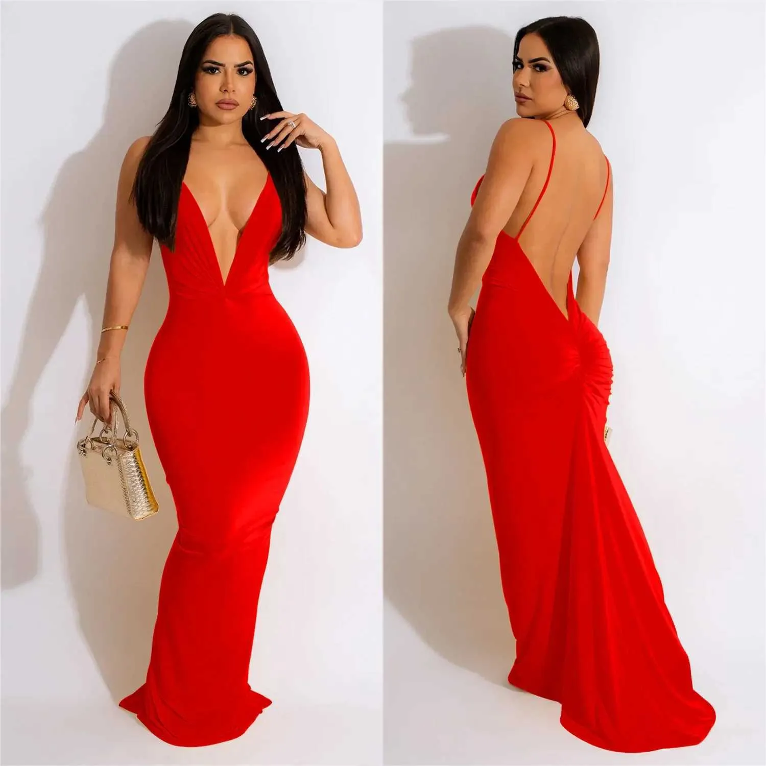 Midi V-Neck Backless Maxi Long Black Dress for Women Sleeveless Empire  Waist Ankle-Length Polyester Party Dress from Dhgate Urban Sexy Dresses -  price 13.55