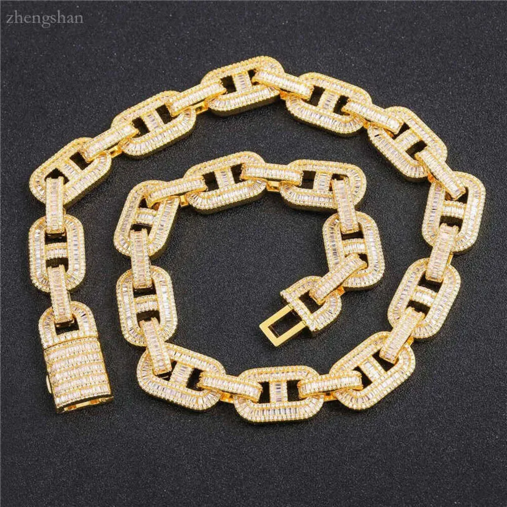 Homens mulheres jóias de moda 15mm 16-24 polegadas Bling Cz Coffean Chain Chain Charble Bling Chain colar de feijão de feijão 7413