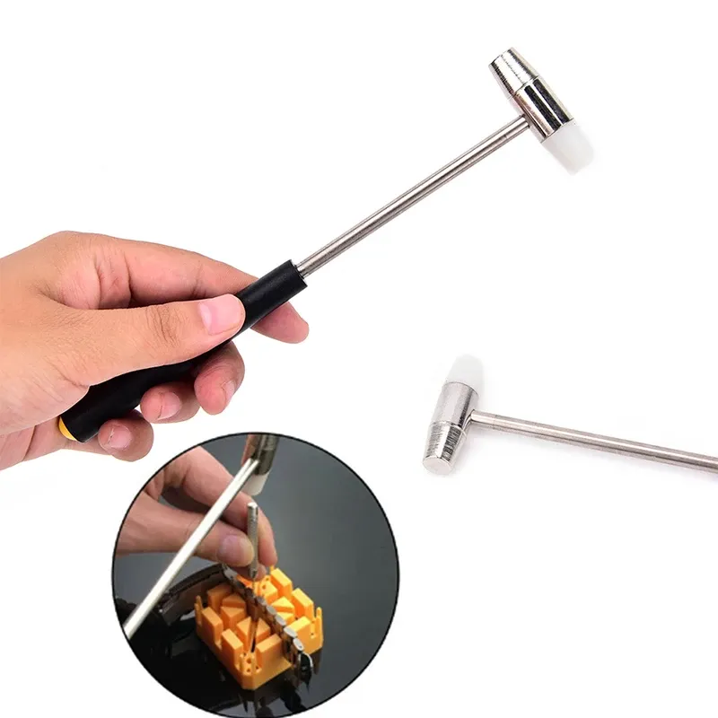 Hammer 1pcs Handle Mini Hammer Holzbearbeitung Nagel Puncher Metall Hammer / kleine Eisen Hammer Uhr Reparaturwerkzeug Notfallsicherheit Flucht Flucht