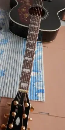 Gitar Çin Gitar Fabrikası Özel Yeni J200 Siyah Renkli Akustik Gitar 11YUE9