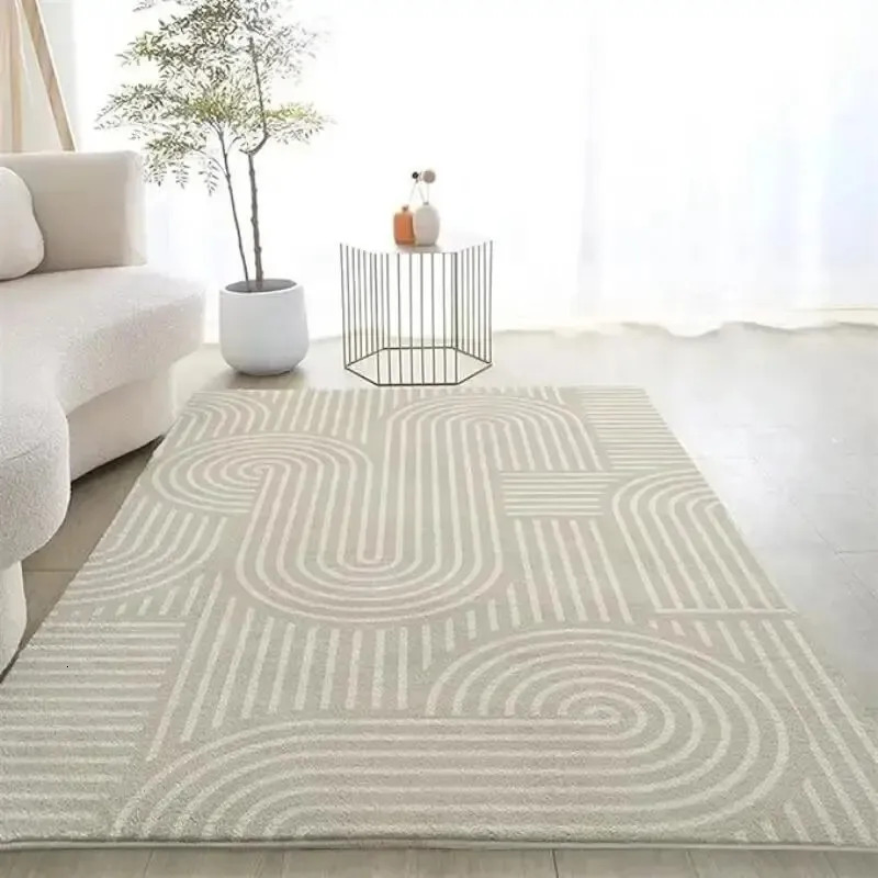 Vikama Faux Cashmere Luxury Carpet Modern Simple Rectangular Washable Living Room Soffa Soffa With Crawling Mat 240424