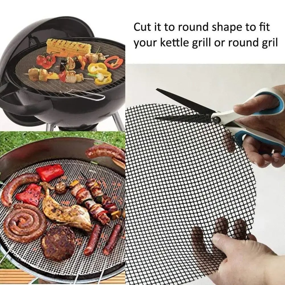 Accessoires Non -Stick BBQ Grill Mat Cooking Mesh Churrasco Barbecue Liner Röster Grill Grill BBQ Tool für Küche Kamado BBQ Accessoires