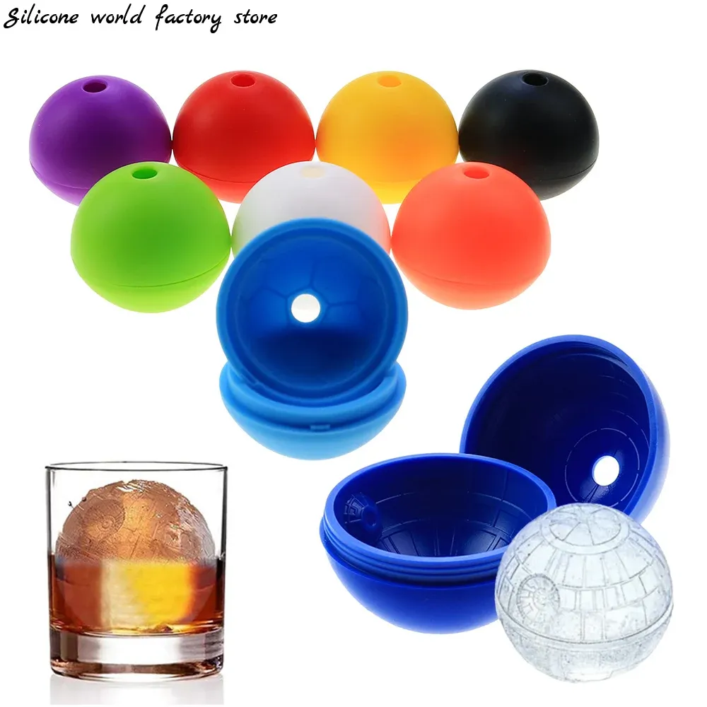 Werkzeuge 1pc Wars Death Star Fußball Silikon Runde Eiswürfel Schimmelpilze Wüste Kugel Schimmel DIY ICE TABE ICE CREM CREME TOOL KULZE