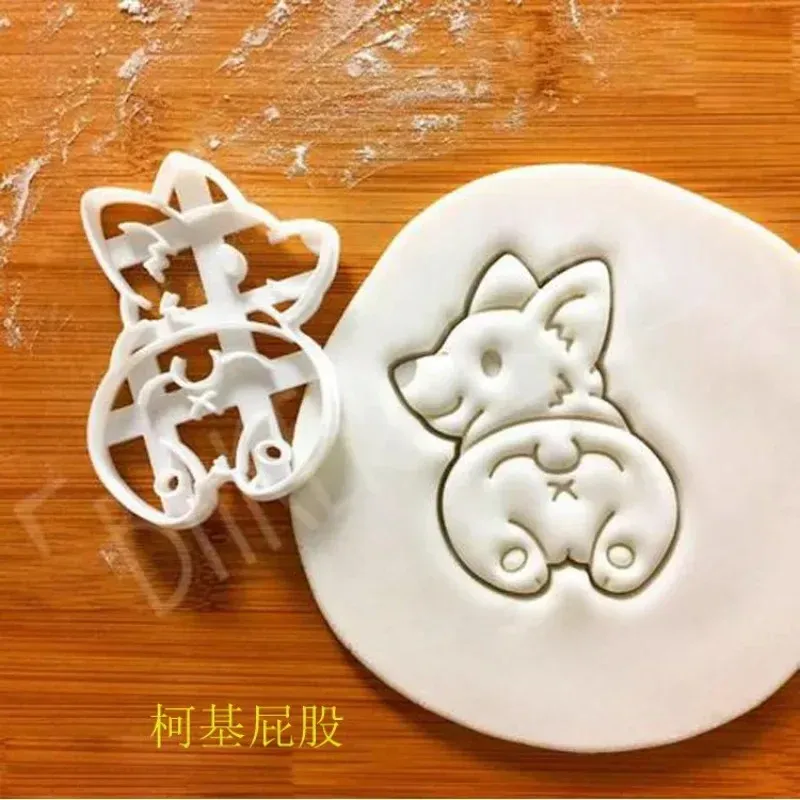 Formen Set Cookie Cutters form Corgi Dog -Form DIY Biscuit Backwerkzeug Süßes Tierkeksstempel für Kids Küchengeschirr Backware
