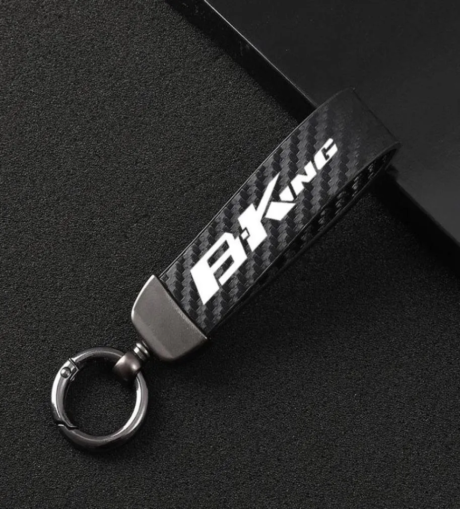 Keychains Fashion Motorcycle en carbone Fibre en cuir Corde clé Anneuse clé pour Suzuki Bking Bking 2007 2009 2009 2011 2012 2012770506