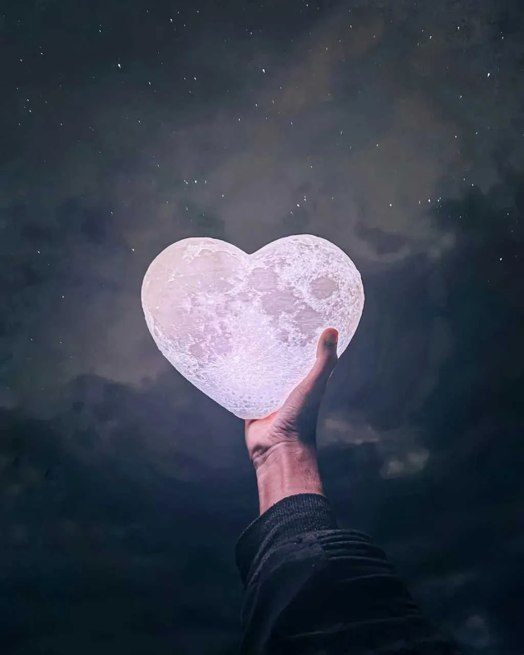 Love Moon Light 3D -geprint Led Light Mooi ontwerp