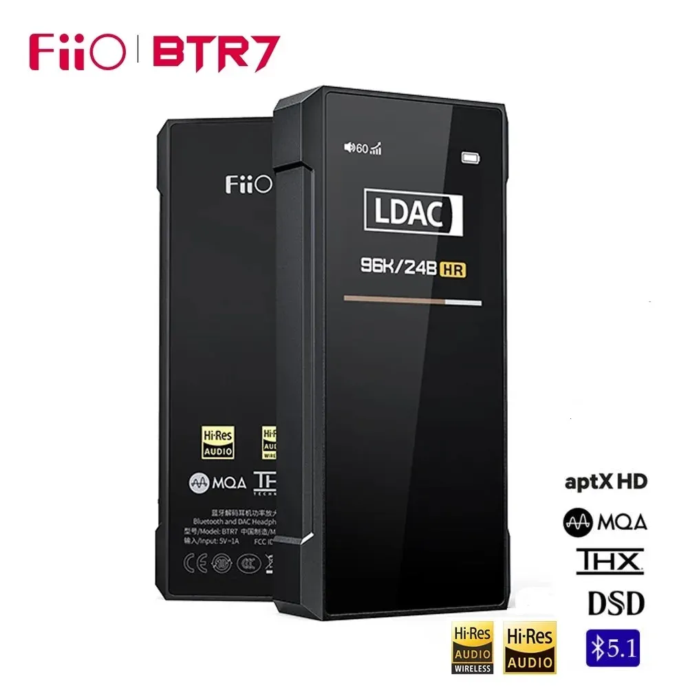 Förstärkare FIIO BTR7 Bluetooth -hörlurarförstärkare MQA USB DAC AMP QCC5124 med dubbel THX AAA 3,5mm 4,4 mm Balanced Output DSD256 LDAC