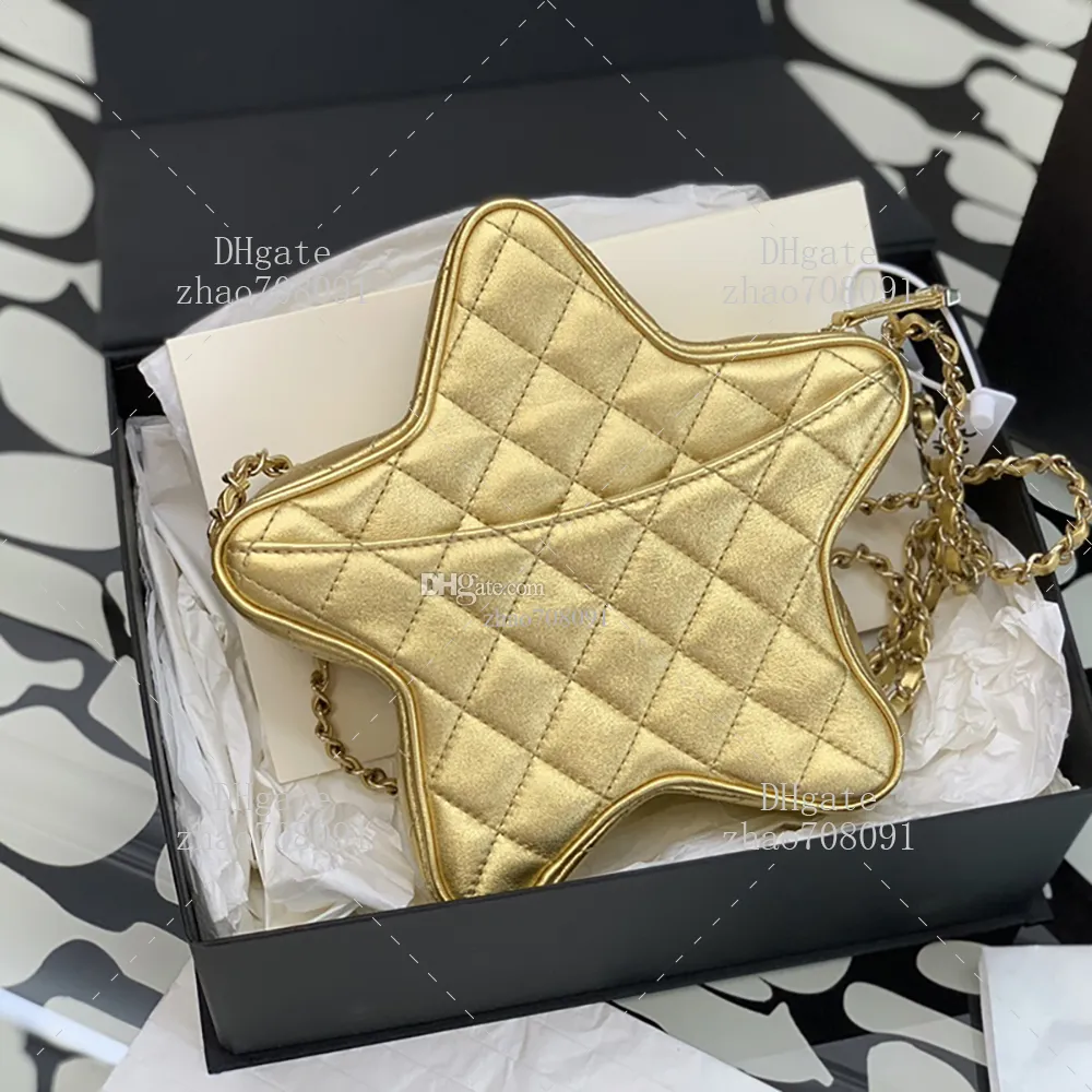 Genuine Leather Chain Crossbody Bag 22.5cm Top Quality Designer Handbag with Box