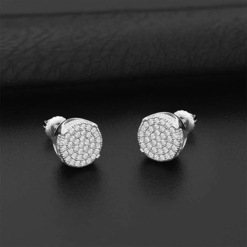 Valentines Gift Hiphop Stud 14K Yellow Gold Screw Back Real Round Cut Moissanite Earrings For Men_voghion.com