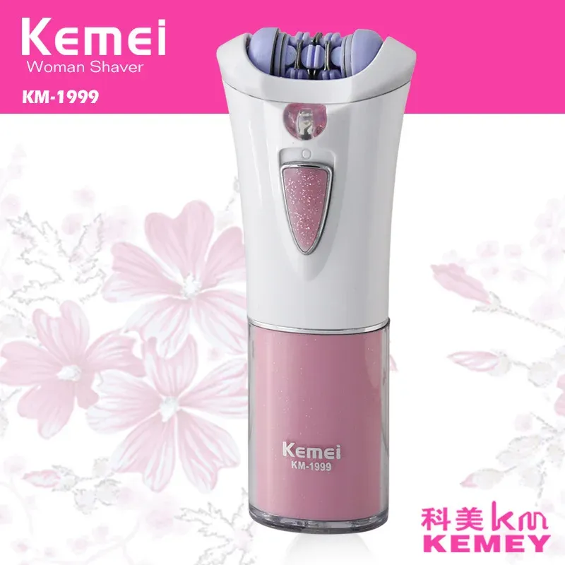 Epilator Kemei Professional Battery Style Epilator para mujeres Potentes de depilación rápida Epilator Facial Cabello Facial 46d