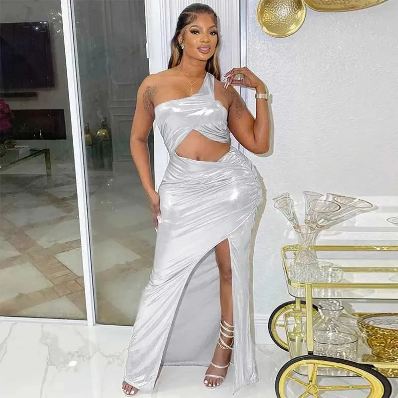 One Shoulder Silver Evening Party Dress Asymmetric Cut Out Maxi Dress for Women from Dhgate Basic & Casual Dresses - price 11.56 One Shoulder Silver Evening Party Dress Asymmetric Cut Out Maxi Dress for Women from Dhgate Basic & Casual Dresses - price 11.56