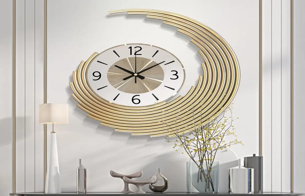 Altın Büyük Yaratıcı Duvar Saatleri Oturma Odası Modern Basit Ev Saatleri Sanat Dekoratif Reloj De Pared Moderno Duvar Dekor W6C1866372