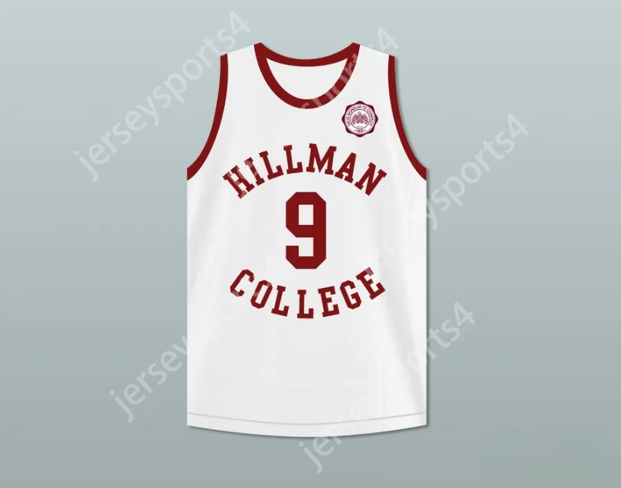 Özel Nay Mens Gençlik/Çocuklar Dwayne Wayne 9 Hillman Koleji Beyaz Basketbol Forması Kartal Yamalı Top Dikişli S-6XL