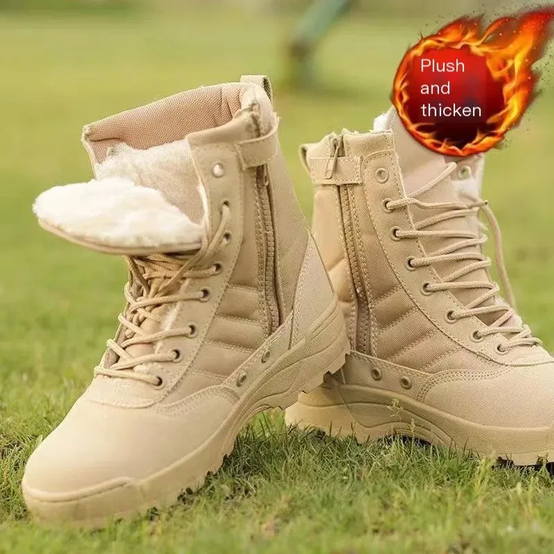 Hiver hommes chaussures tactiques bottes militaires hommes bottes spéciale force combat combat botte armée botte de randonnée extérieure bottes de randonnée hommes travail