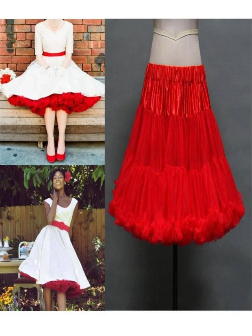 Red Ruched Papticoats Colorful Custom Made Tulle Underskirt para vestidos de noiva vestidos formais do estilo 1950s Acessoros de noiva7842055
