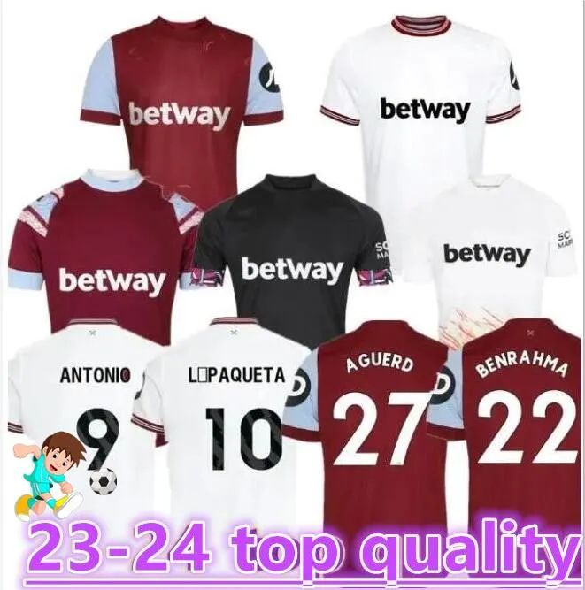 2023 2024 2025 West Hams piłka nożna finał Praga Bowen Rice Scamacca Football Shirts Men Benrahma Antonio Fornals Lanzini Paqueta White Third 3rd8899