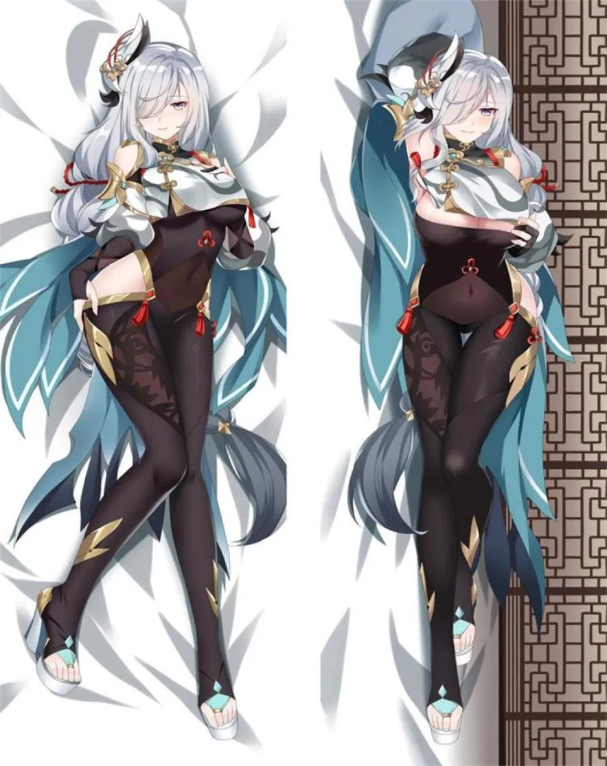 Case d'oreiller Genshin Impact Shenhe anime shen he dakimakura tai-oreiller-litière de maison diy coussin personnalisé étreignant le corps couverture1967841