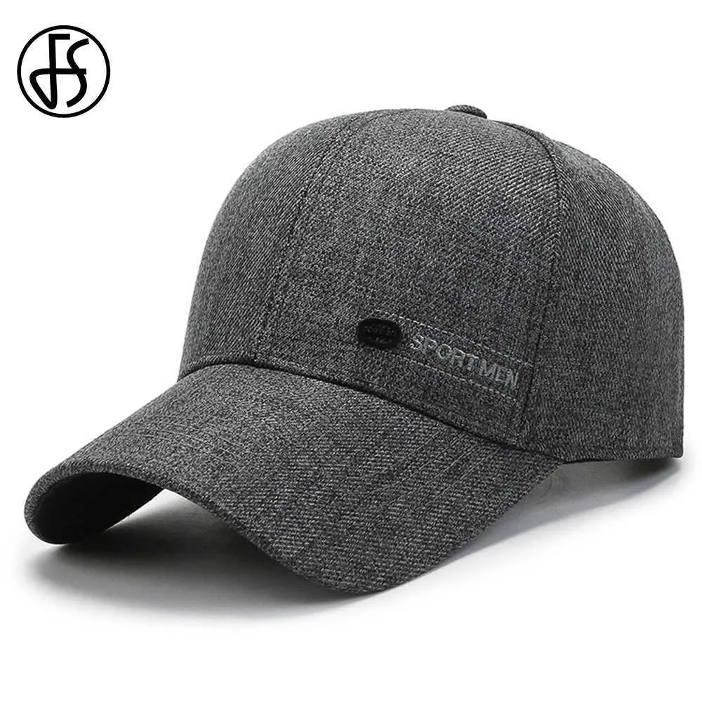 Bollmössor FS 2023 NYA Simple Cotton Grey Black Baseball Caps For Men Outdoor Sports Golf Cap Summer Sun Shade Trucker Hat Gorras Hombre Y240507