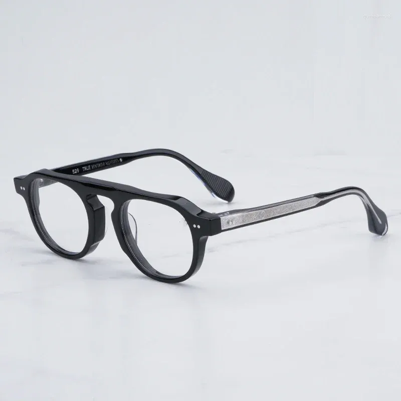 Lunettes de soleil Frames 2024 Arrivée de la collection vintage TVR529 Cadre de verres noirs cool Frame pilote classique Men de style pilote