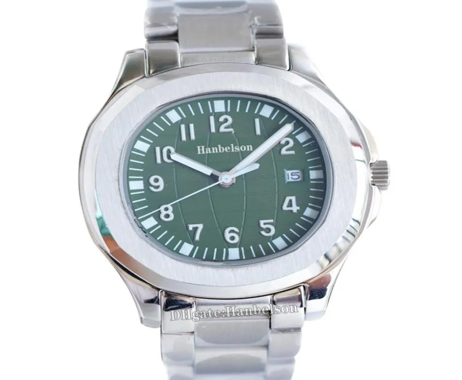 Mens Watch einfache mechanische automatische Edelstahl Uhren Grüne Gesicht Metallgurt Luminous Diamond Bezel Business Armbandwatch9071246