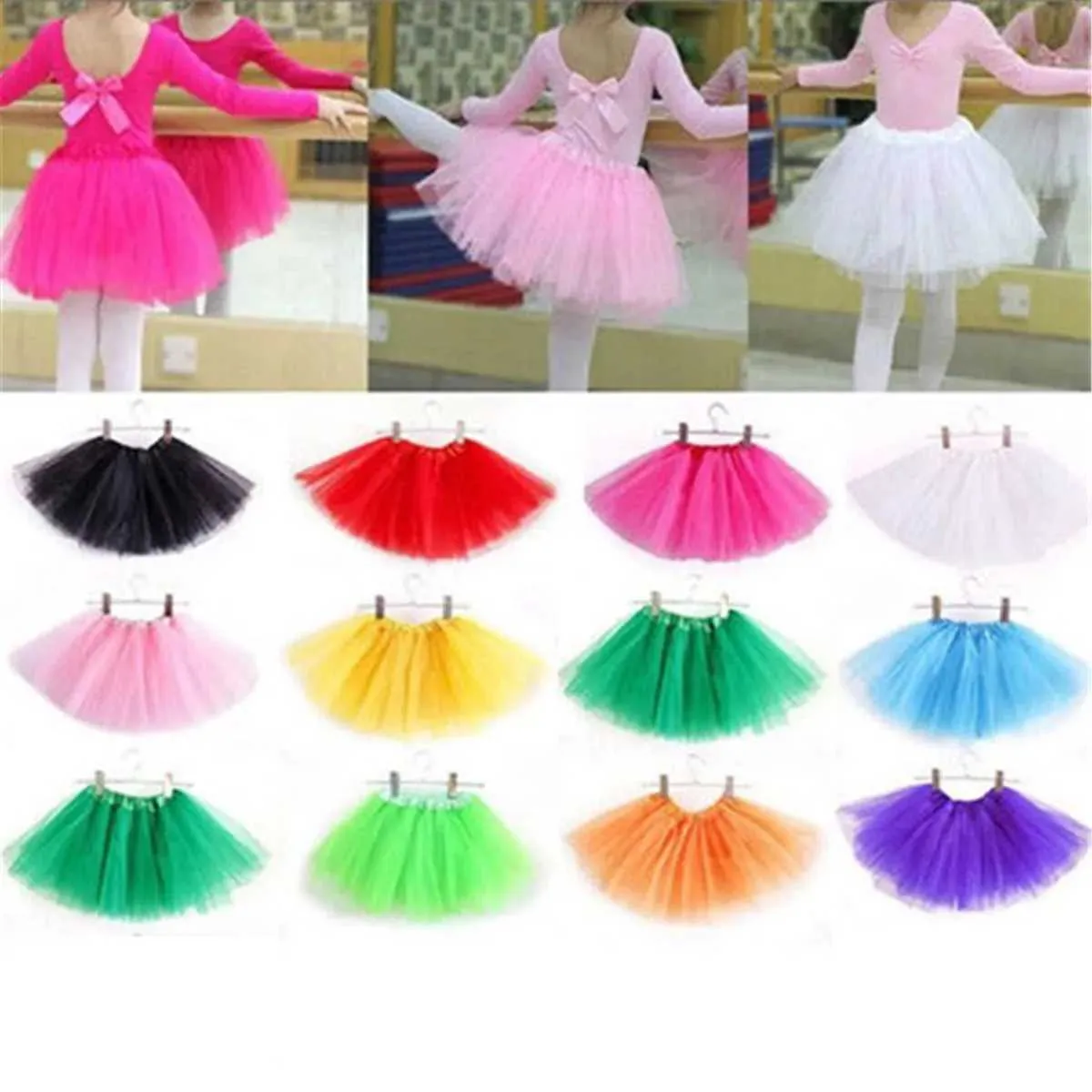 Robe tutu belle moelleuse tulle doux bébé enfants danse tutu jupe tutu pour fille paillette 3 couches tulle tout-petit pettishirt enfants jupe d240507