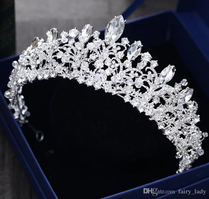 Wunderschöne Prinzessin Big Wedding Crowns Brautjuwelen Kopfbedeckungen Diadien für Frauen