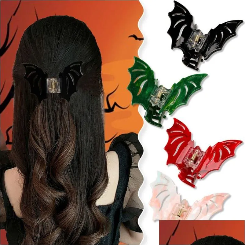 Klemt y2k gotische zwarte rode vleermuis vorm haarklauw voor vrouwen lolita persoonlijkheid dieren bartet clip accessoires hoofddeksels cadeaus 2023 dro dhoar
