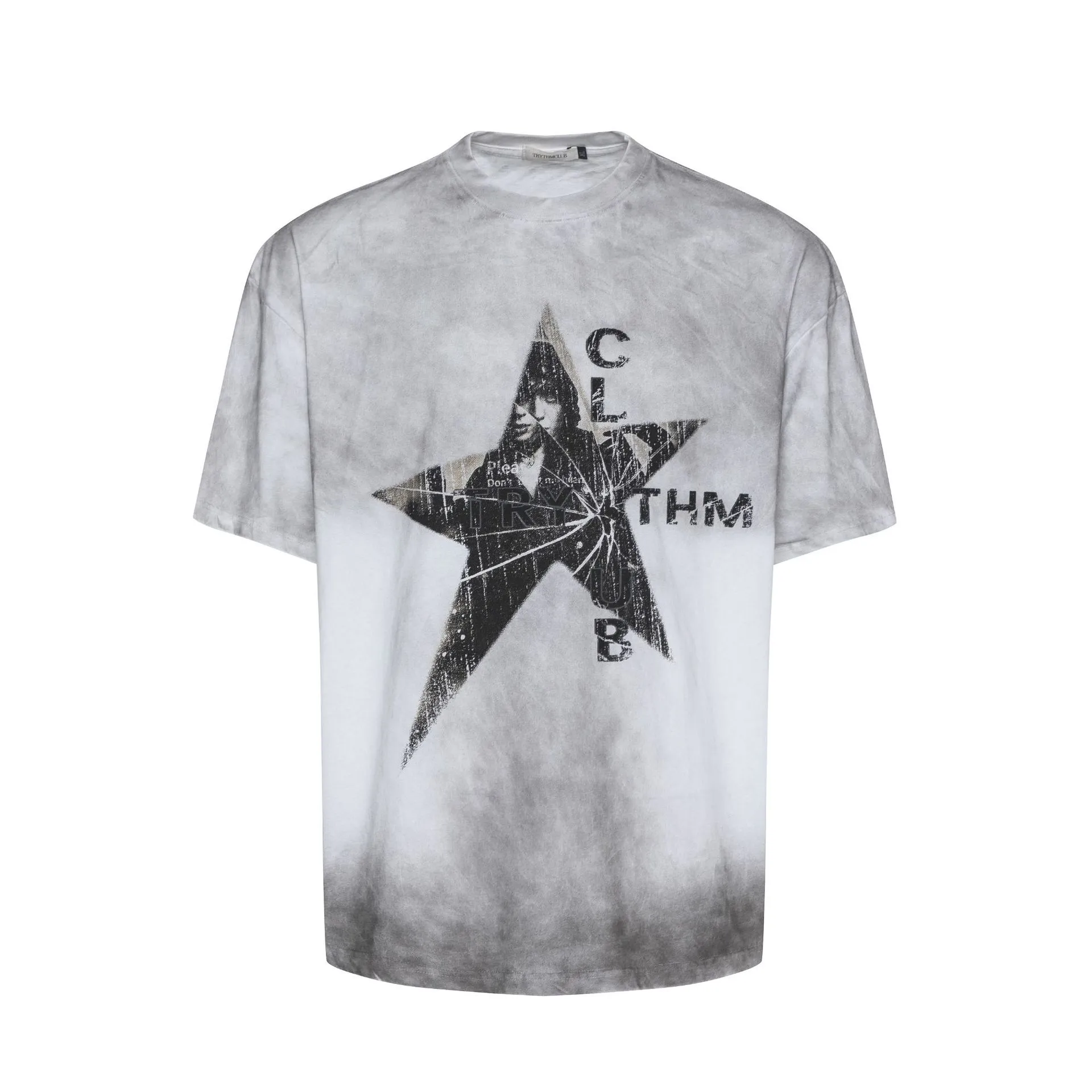 Vintage T-shirt grunge retro gwiazda graficzna grafika bar barwnik tshirt streetwear 2024 Hip Hop punk luźne koszulki harajuku bawełny top koszulka
