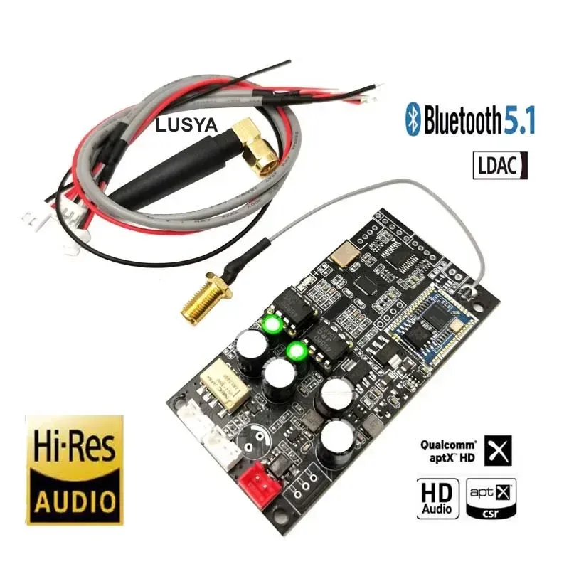 Accessoires DLHIFI QCC5125 LDAC 5.1 HIFI Bluetooth Audio Receiver ES9038Q2M Dual Opamp JRC4580D DÉCODITION DAC BANDE DAC POUR Amplificateur domestique