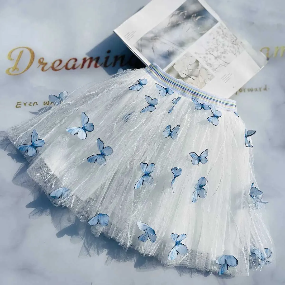 Dutu Dress Girls Lace Jirts Tutus Summer Princess Girl Dance Jiron Butterfly Tulle Jupe Princess Dance Tutu pour enfants Vêtements D240507