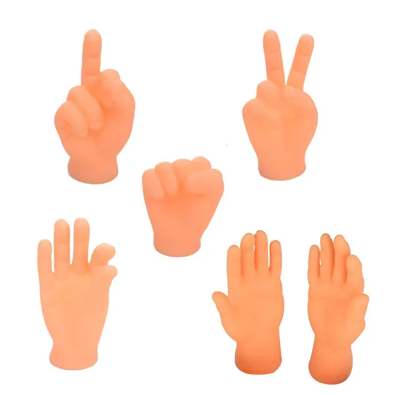 Symulacja zabawek małe ręce zabawne mini dłoni silikonowy rękawski rękawski puppet powieść hotsale palec palec zabawki