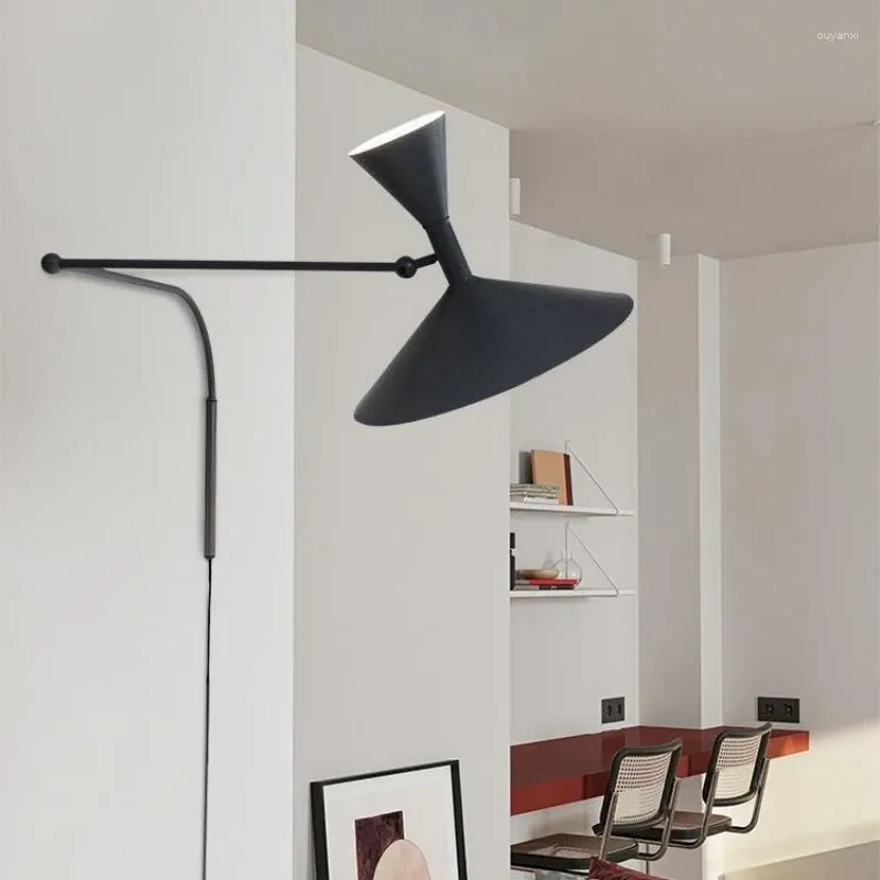 Wandlampen nordisch minimalistische Eisen LED -Lampe Wohnzimmer Schlafzimmer Bett