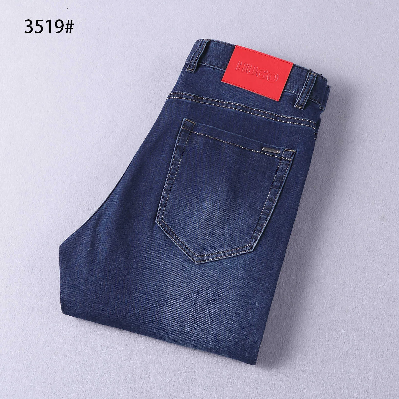 Printemps / été 2024 Brand Jeans High End Mens Fashion Non Iron Straight Leg Pantal