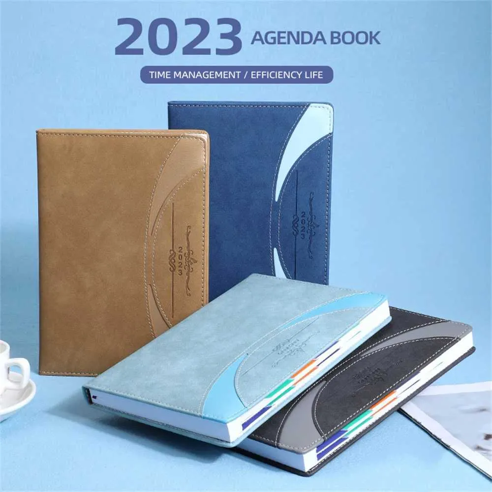 Calendrier A5 2023 365 Days Planner Notebook Calendaire Blocage-notes Daily Weekly ANNEAL ANNAUTAIRE LA PAPEAL ÉCOLE SATPATRATION DES FOURNIS ANGLAIS