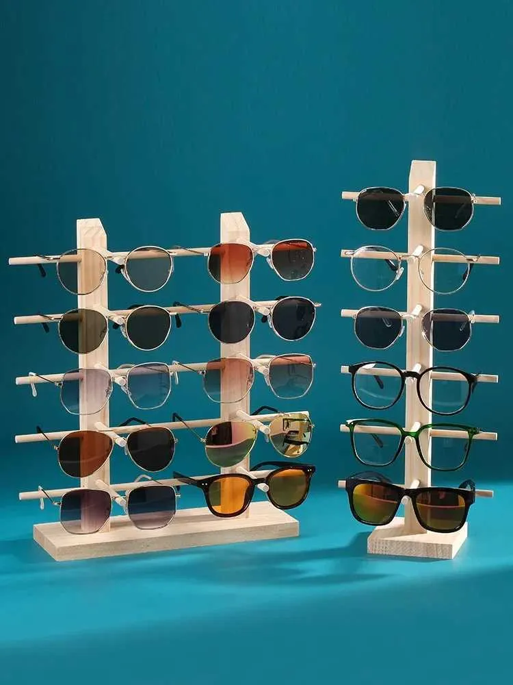 Sieradenstandaard Handgemaakte houten bril en sieraden display Organizer Schappen voor retail persoonlijk gebruik Q240506