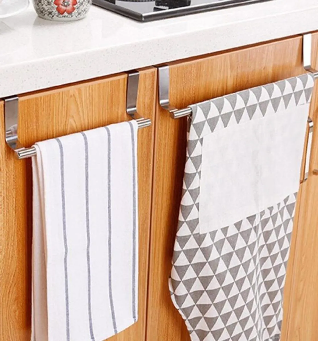 2436cm kastlade handdoek roestvrijstalen hangrek opslaghouder boven deurhanger keuken badkamer organisator hanger7135059