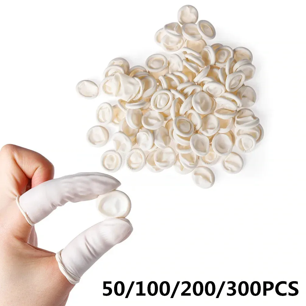 Handschuhe 20200pcs/Bag Natural Gummi Einweg -Latex -Finger -Kinder -Sets Fingerspitzen -Beschützerhandschuhe weiße Anti -statische Fingerhülle