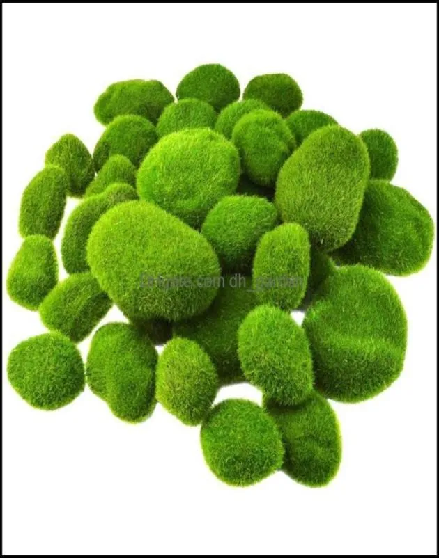 Partage festif décoratif Supplies Home Gardendecorative Flowers Waths 36pcs 5 Taille Artificiel Moss Rocks Balls Green Fake Deco1425806