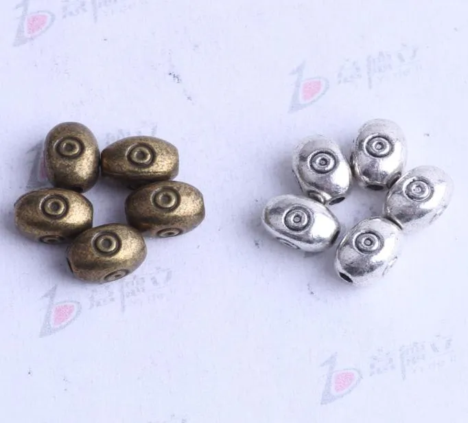 Oval with Bot Spacer Bead Charm 750pcslot 7454mm Antique Silverbronze Zinc Letre per gioielli a ciondolo fai -da -te che producono accessori 29968052