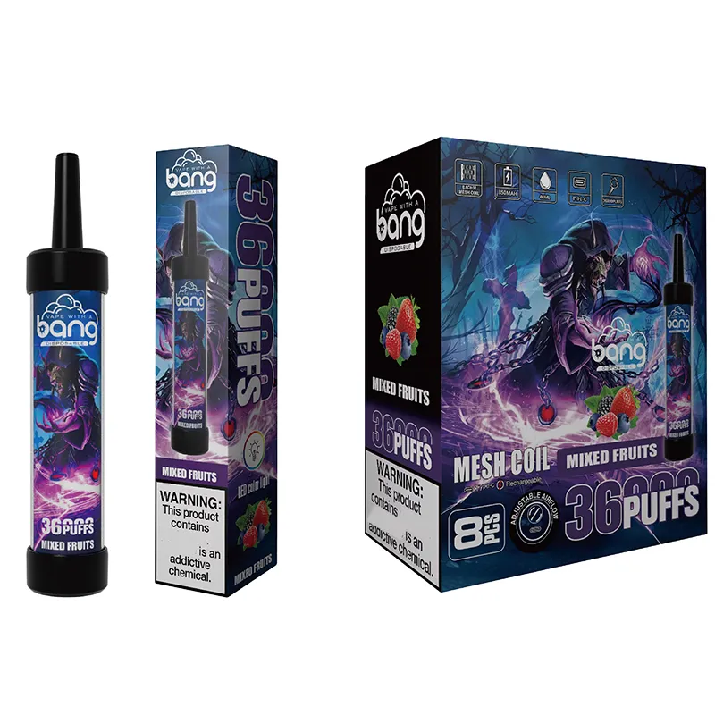 Bang Bar 36K DTL Vaping Einweg E-Zigarette Shisha Hookha 36000 Puffs 40 ml pro gefüllten Wagen Ölkapsel wiederaufladbare Batterie-Maschen-Spulen-Vape-Saft Originalgeräte