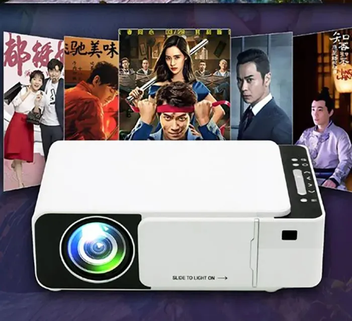 Projector Beamer Projection Projectors T5 Portable LED Projector 2400 Lumens 1080P HD Video ...