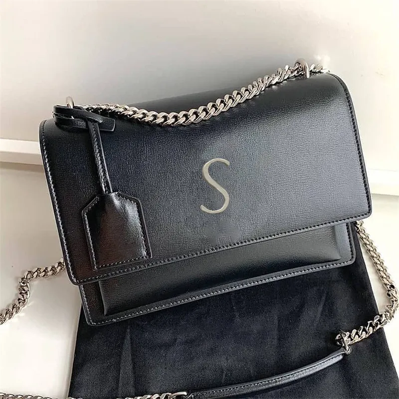 Классический лоскут закат Satchel кожаный конверт сумки роскошной сумочка багет -сцепление женская дизайнерские пакеты с поперечным тел